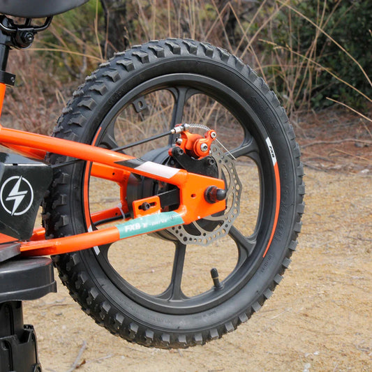 HKM-020627 Off-Road Electric Balance Bike with 3 Speed and Suspension, 16-Inch Wheels, 36V Battery, and Disc Brakes