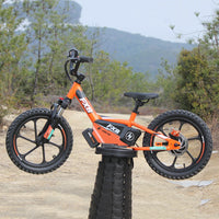 HKM-020627 Off-Road Electric Balance Bike with 3 Speed and Suspension, 16-Inch Wheels, 36V Battery, and Disc Brakes