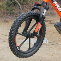 HKM-020627 Off-Road Electric Balance Bike with 3 Speed and Suspension, 16-Inch Wheels, 36V Battery, and Disc Brakes