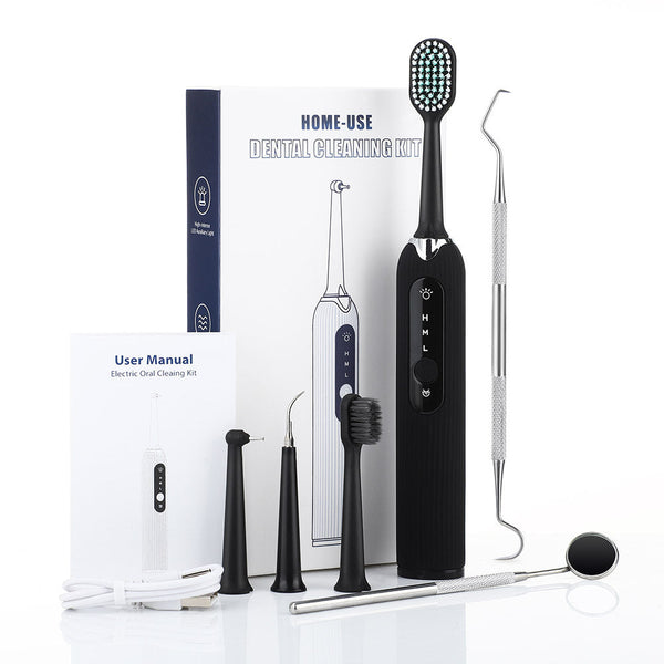 HKM-020627 Portable 3-Gear Oral Cleaning Tool with Ultrasonic Vibration and Four Cleaning Heads