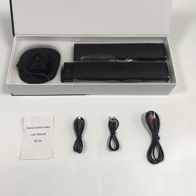 HKM-020691 Foldable Bluetooth Split Speaker with Built-in Lithium Battery, 2000 mAh, 2.5 Hour Playtime, 5W Output, USB Connectivity, and 32GB Expansion Support