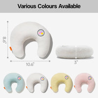 HKM-0207037 U-Shaped Orthopedic Cat & Puppy Pillow for Joint Relief - 10.6x9.8 Inch Fluffy Support Cushion - White