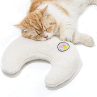 HKM-0207037 U-Shaped Orthopedic Cat & Puppy Pillow for Joint Relief - 10.6x9.8 Inch Fluffy Support Cushion - White