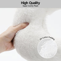 HKM-0207037 U-Shaped Orthopedic Cat & Puppy Pillow for Joint Relief - 10.6x9.8 Inch Fluffy Support Cushion - White