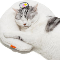 HKM-0207037 U-Shaped Orthopedic Cat & Puppy Pillow for Joint Relief - 10.6x9.8 Inch Fluffy Support Cushion - White
