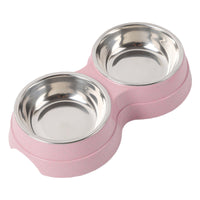 HKM-0207549 Stainless Steel Rice Bowl for Pets ¨C Durable Straw Plastic, 24.5 x 13.5 x 4.6 cm, Available in Blue, Green, Pink