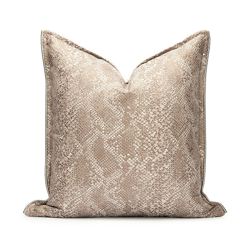 HKM-020755 Coffee Color Square PU Leather Sofa Pillow, 50x50cm with Insert, Modern Simple Design