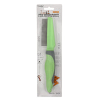 HKM-0208957 Metal and TPR Pet Dog Hair Removal Comb with Thin and Dense Teeth