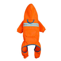 HKM-020947 Reflective Pet Raincoat ¨C Casual Waterproof Jacket for Pets in Orange, Black, Red, and Blue, Sizes S to XXL