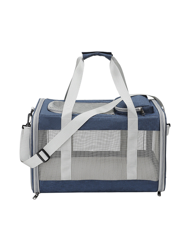 HKM-0209597 Foldable Lightweight Breathable Cat Carrier Bag with Canvas Material
