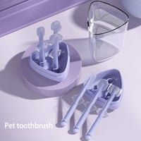 HKM-0210621 Pet Toothbrush for Cats and Dogs - Silica Gel Brush for Dental Care, Fresh Breath, and Tartar Control