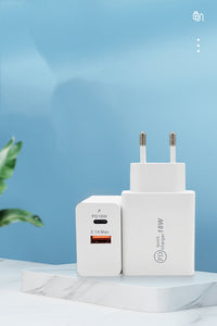 HKM-021075 18W USB-C Fast Charge Adapter for Smartphones and Devices - Wall Charger US Plug
