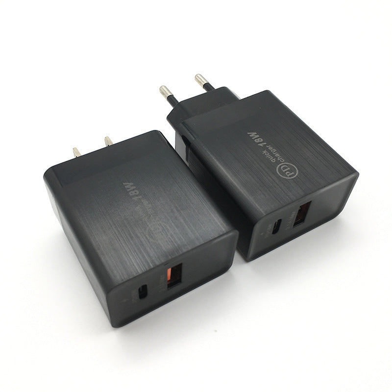 HKM-021075 18W USB-C Fast Charge Adapter for Smartphones and Devices - Wall Charger US Plug