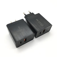 HKM-021075 18W USB-C Fast Charge Adapter for Smartphones and Devices - Wall Charger US Plug