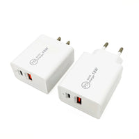HKM-021075 18W USB-C Fast Charge Adapter for Smartphones and Devices - Wall Charger US Plug