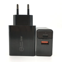 HKM-021075 18W USB-C Fast Charge Adapter for Smartphones and Devices - Wall Charger US Plug