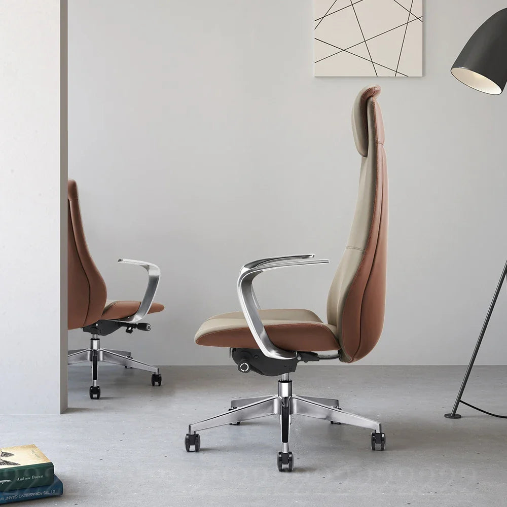 HKM-021075 Ergonomic High Back Executive Chair with Multi-Functional Design and PU Leather Upholstery