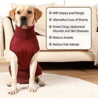 HKM-0211517 Post-Sterilization Pet Dog Vest in Grey and Wine Red - Polyester Fabric, Multiple Sizes Available