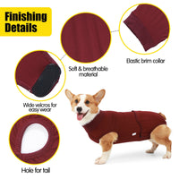 HKM-0211517 Post-Sterilization Pet Dog Vest in Grey and Wine Red - Polyester Fabric, Multiple Sizes Available
