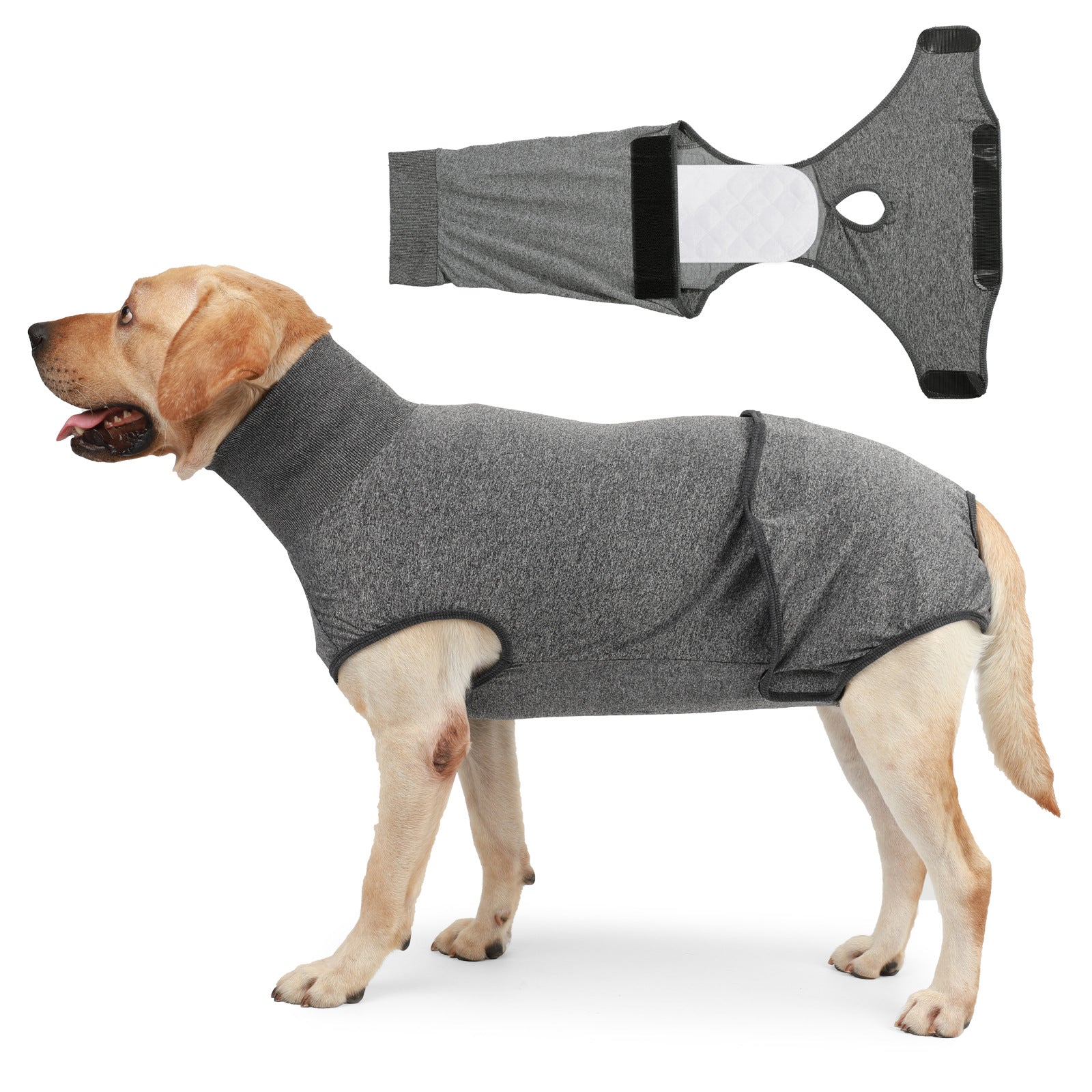 HKM-0211517 Post-Sterilization Pet Dog Vest in Grey and Wine Red - Polyester Fabric, Multiple Sizes Available