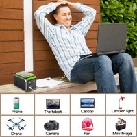 HKM-021267 Portable 110V Power Station, 148Wh Solar Generator, 40000mAh Battery Backup for Camping and Emergency Use