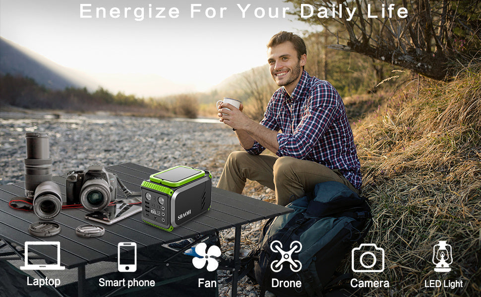 HKM-021267 Portable 110V Power Station, 148Wh Solar Generator, 40000mAh Battery Backup for Camping and Emergency Use
