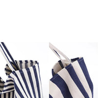 HKM-021267 Women's Striped Tote Bag – Casual Korean Handbag for Shopping and Everyday Use
