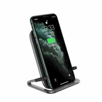 HKM-021395 Wireless Charging Stand for Mobile Phones - Compatible with Qi Standard Devices, USB Input, Horizontal and Vertical Use, Black or White