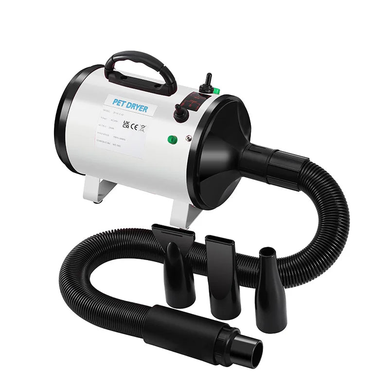 HKM-021459 High Velocity Low Noise Pet Dryer for Cats and Dogs - 3200W Metal Surface Blower