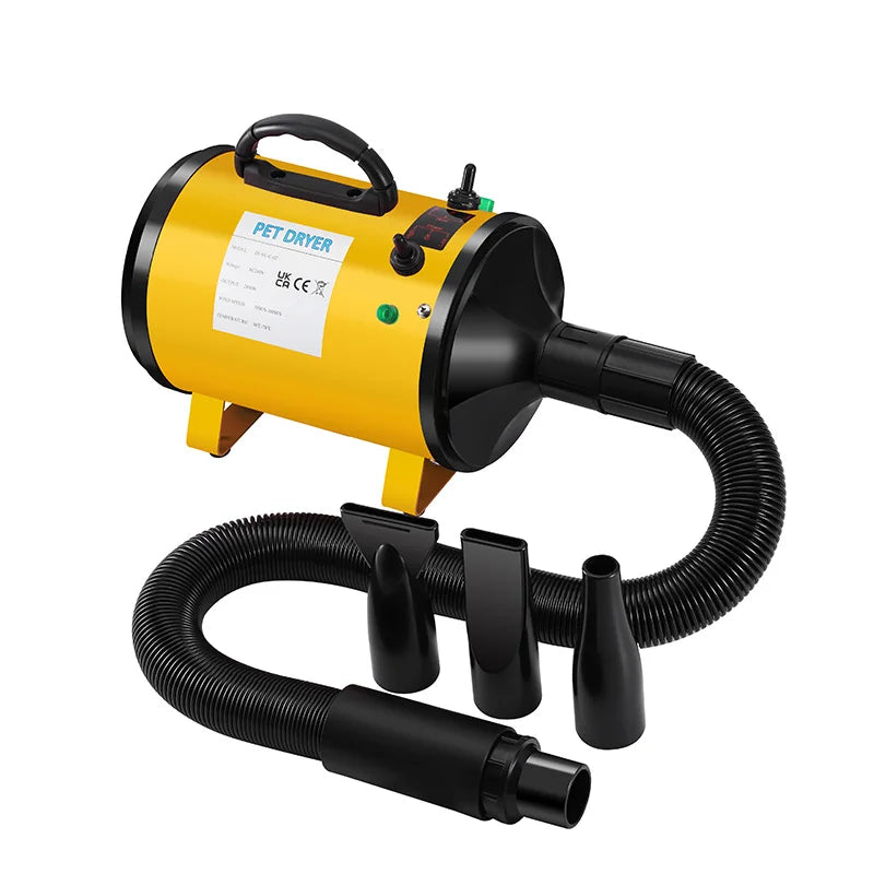 HKM-021459 High Velocity Low Noise Pet Dryer for Cats and Dogs - 3200W Metal Surface Blower