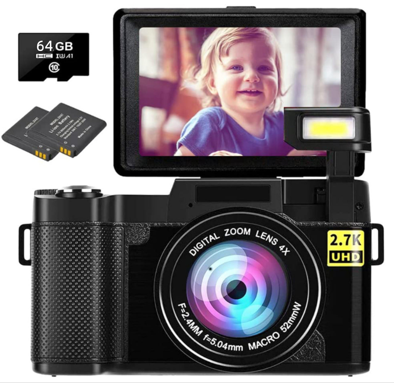 HKM-021587 27K HD Flip Screen Digital Camera with 30MP Resolution and Wide-Angle Lens Options