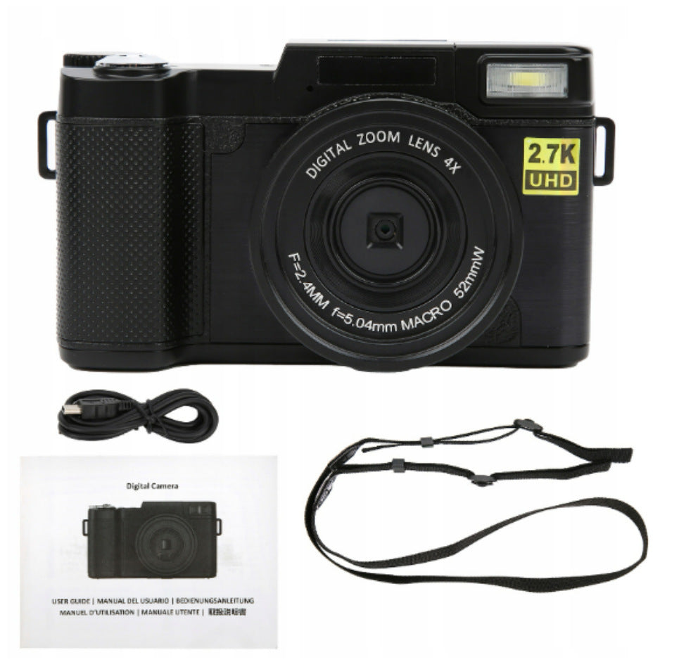 HKM-021587 27K HD Flip Screen Digital Camera with 30MP Resolution and Wide-Angle Lens Options
