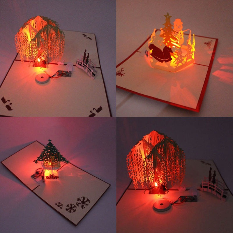 HKM-021651 Handmade 3D Paper Cut Greeting Card - Architectural Ornament for All Occasions