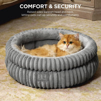 HKM-0217149 Ultra-Soft Plush Cat Bed with Anti-Slip Bottom - Washable for Indoor Cats and Kittens