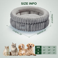 HKM-0217149 Ultra-Soft Plush Cat Bed with Anti-Slip Bottom - Washable for Indoor Cats and Kittens