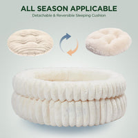 HKM-0217149 Ultra-Soft Plush Cat Bed with Anti-Slip Bottom - Washable for Indoor Cats and Kittens