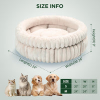 HKM-0217149 Ultra-Soft Plush Cat Bed with Anti-Slip Bottom - Washable for Indoor Cats and Kittens