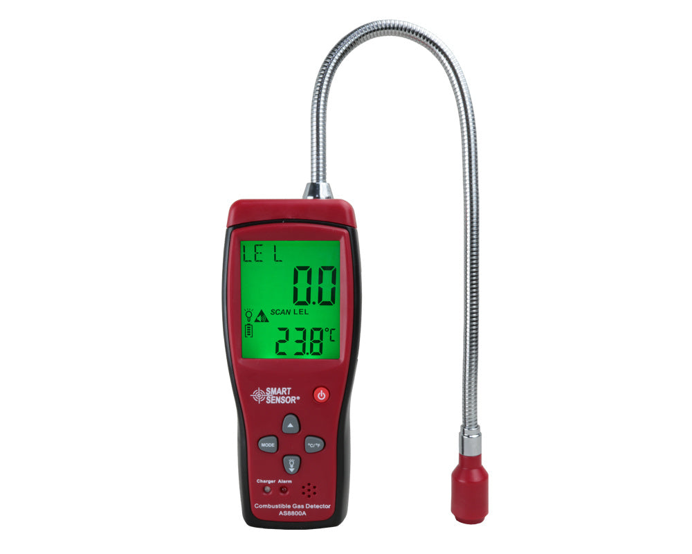 HKM-021715 Combustible Gas Detector with LCD Screen and Alarm Buzzer, Model AS8800A, Instant Response and 9-Hour Operation Time