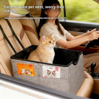 HKM-0217917 Portable Long-Distance Pet Car Nest with Four-Season Oxford Fabric in Gray, Khaki, Blue, and Cyan