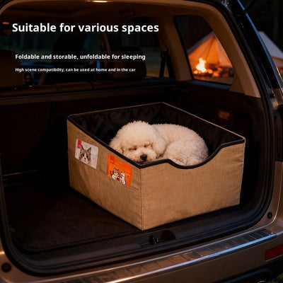 HKM-0217917 Portable Long-Distance Pet Car Nest with Four-Season Oxford Fabric in Gray, Khaki, Blue, and Cyan