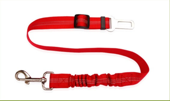 HKM-0218685 Adjustable Polyester Dog Car Seat Belt with Zinc Alloy Clips - Multiple Colors Available