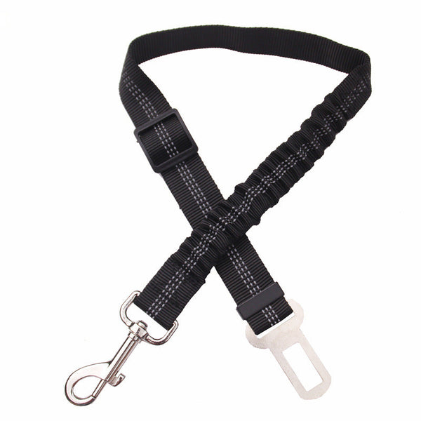 HKM-0218685 Adjustable Polyester Dog Car Seat Belt with Zinc Alloy Clips - Multiple Colors Available
