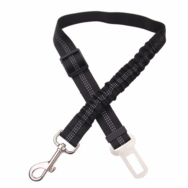 HKM-0218685 Adjustable Polyester Dog Car Seat Belt with Zinc Alloy Clips - Multiple Colors Available