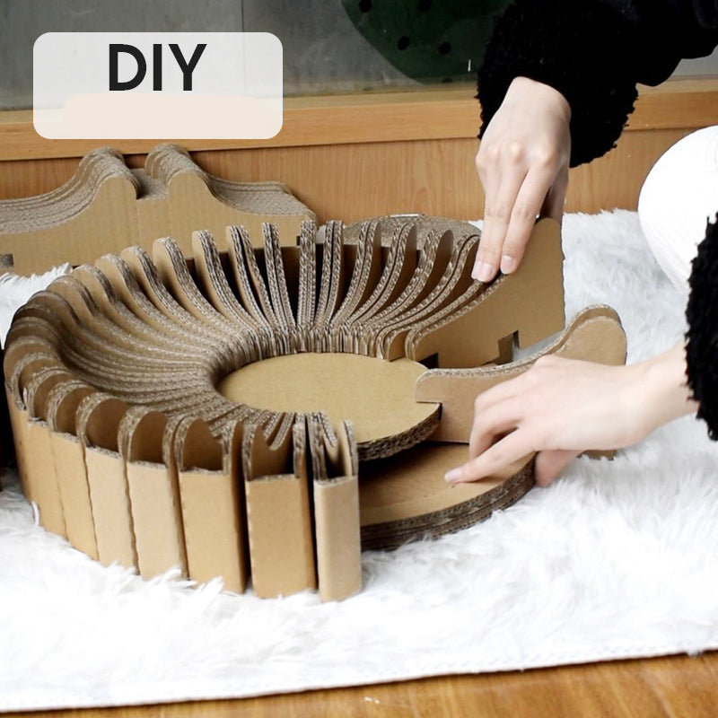 HKM-0219069 Corrugated Cat Scratcher with Modular Design - Stylish and Functional Nesting Style