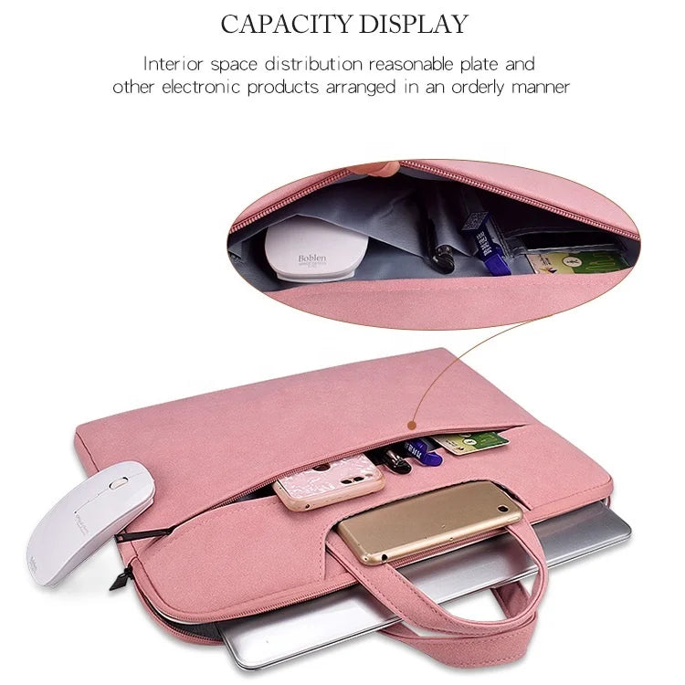 HKM-021907 Matte PU Zipper Handbag for Laptops and Travel Essentials