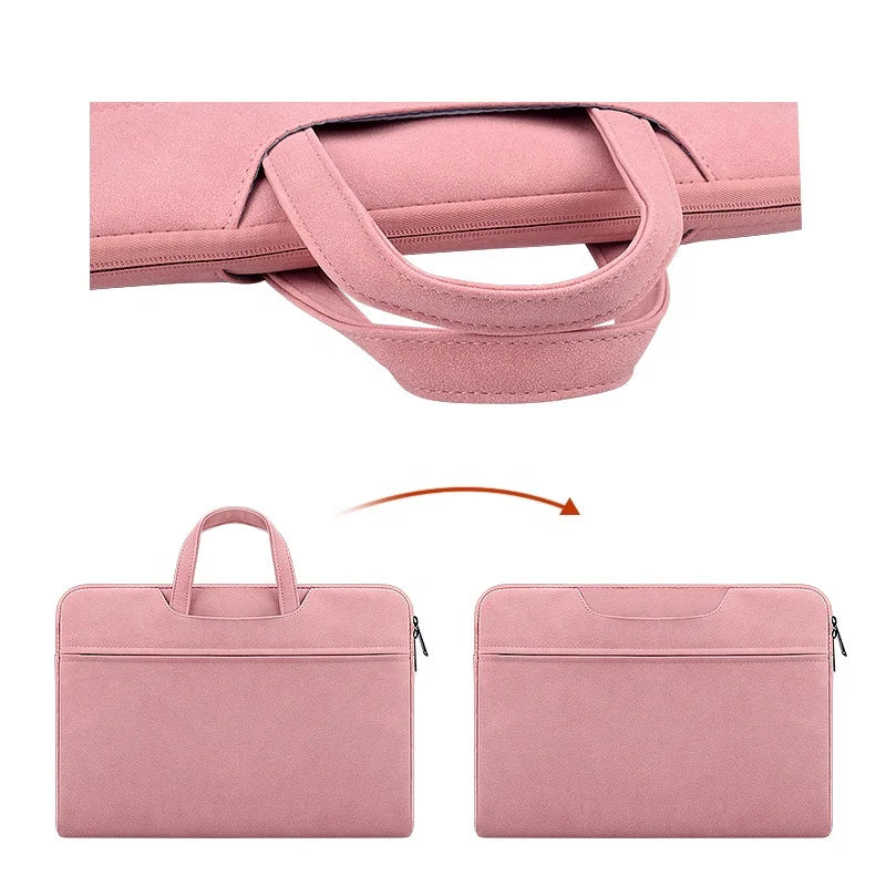 HKM-021907 Matte PU Zipper Handbag for Laptops and Travel Essentials