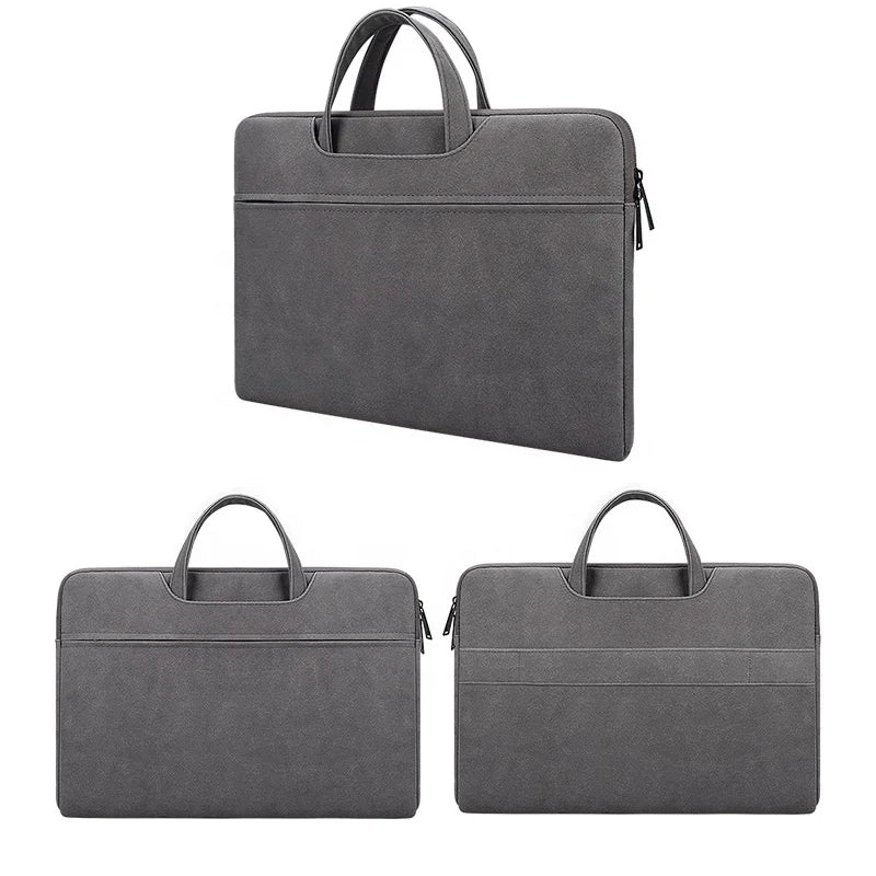HKM-021907 Matte PU Zipper Handbag for Laptops and Travel Essentials