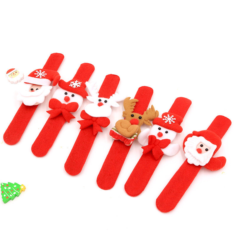 HKM-021971 Christmas Glow Flap Rings - Random Santa Claus & Snowman Designs for Kids' Fun & Decor