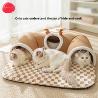HKM-0220733 Cozy Cat Nest with Hide-and-Seek Tunnel for Play and Rest