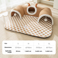 HKM-0220733 Cozy Cat Nest with Hide-and-Seek Tunnel for Play and Rest